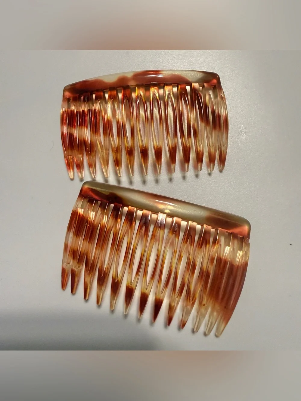 1930’s Vintage French Tortoiseshell Hair Comb Pair, Deadstock Boho Hair Combs